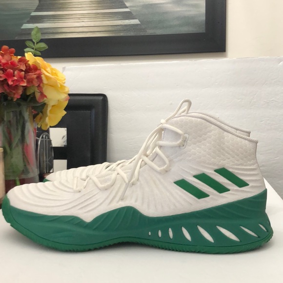 ADIDAS MIAMI HURRICANES TEAM-ISSUES WHITE & GREEN RUNNING SNEAKERS MENS SIZE 18 - Picture 1 of 16